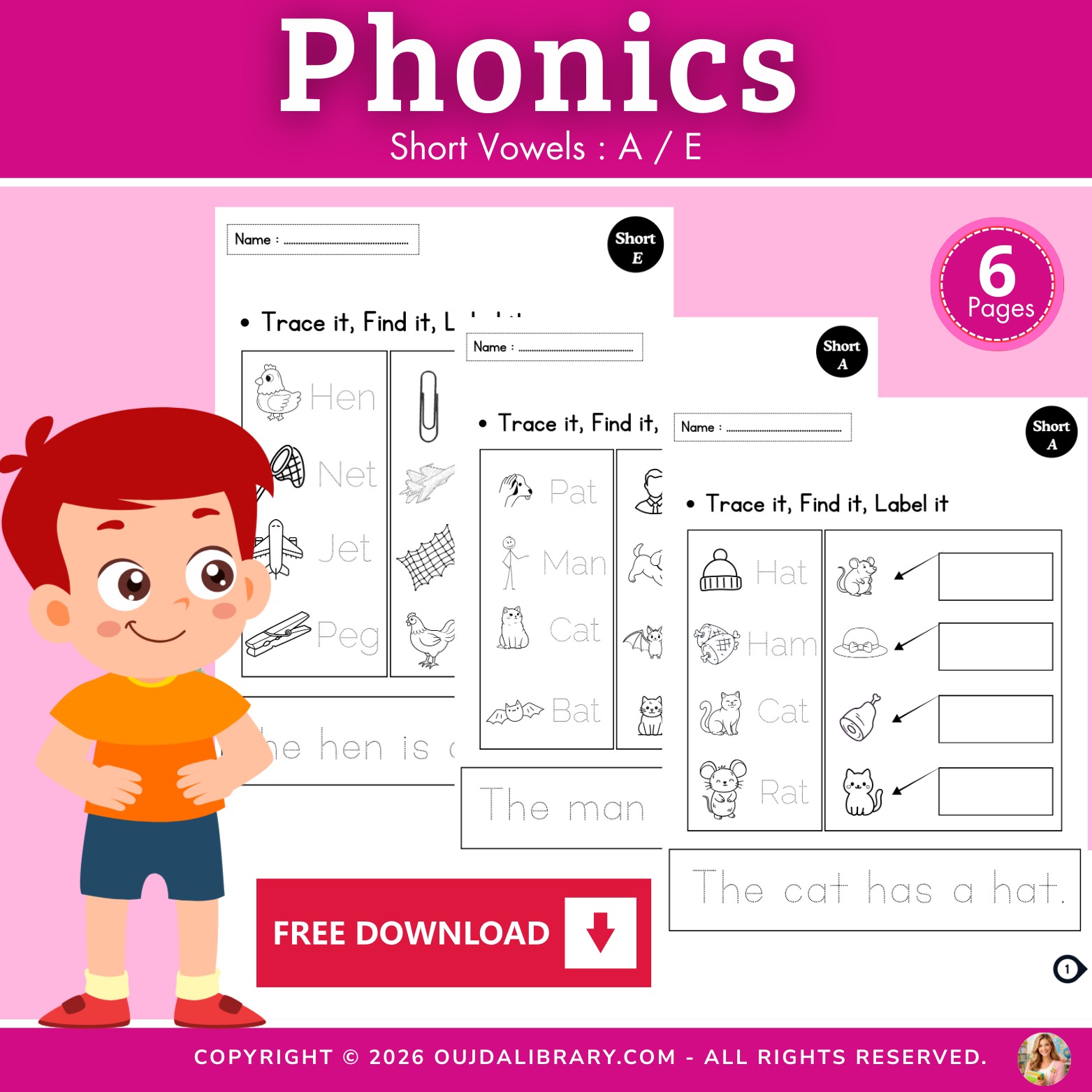 Phonics Fun: Learn Short Vowels A / E
